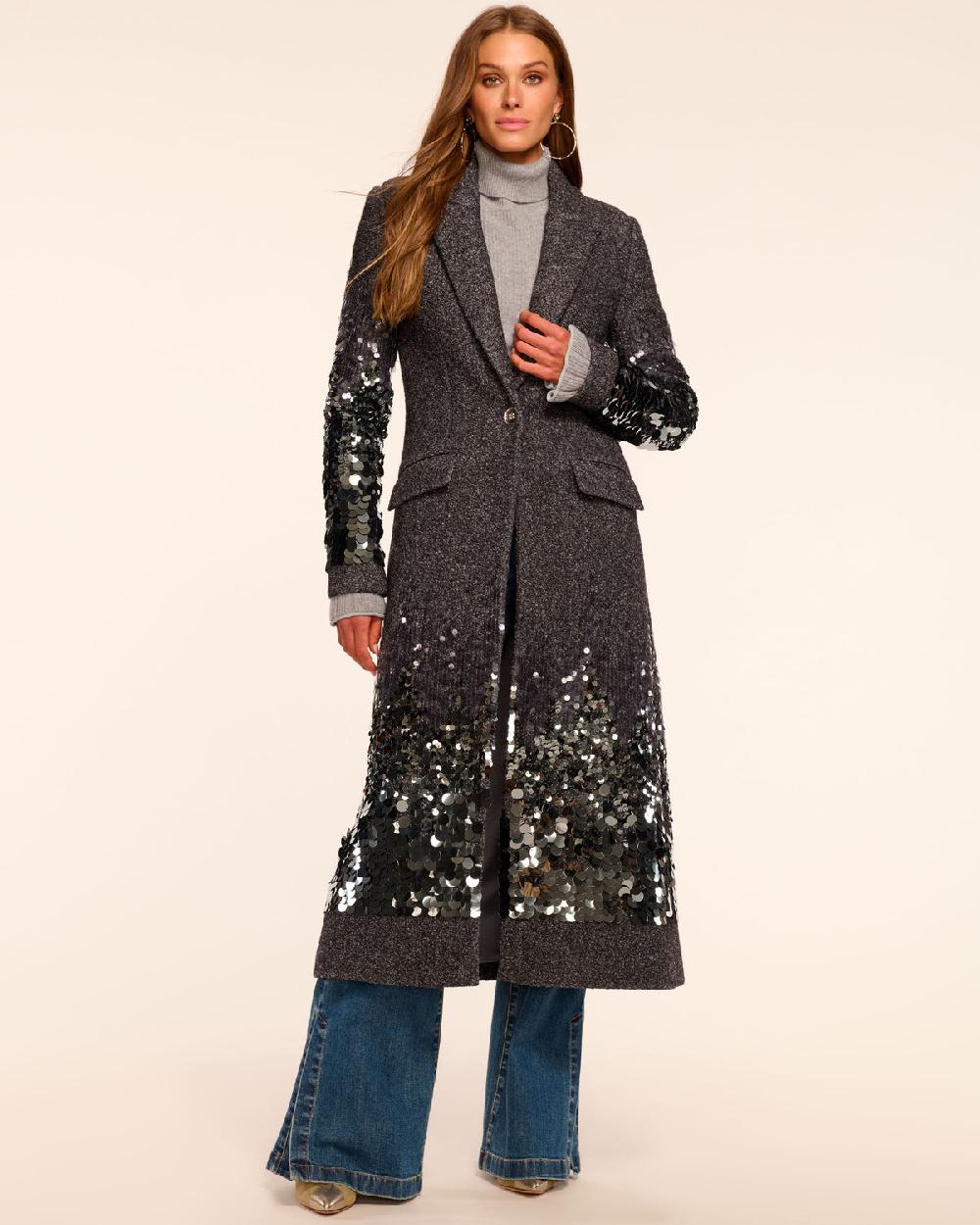 ramy brook Paul Wool Blend Embellished Coat