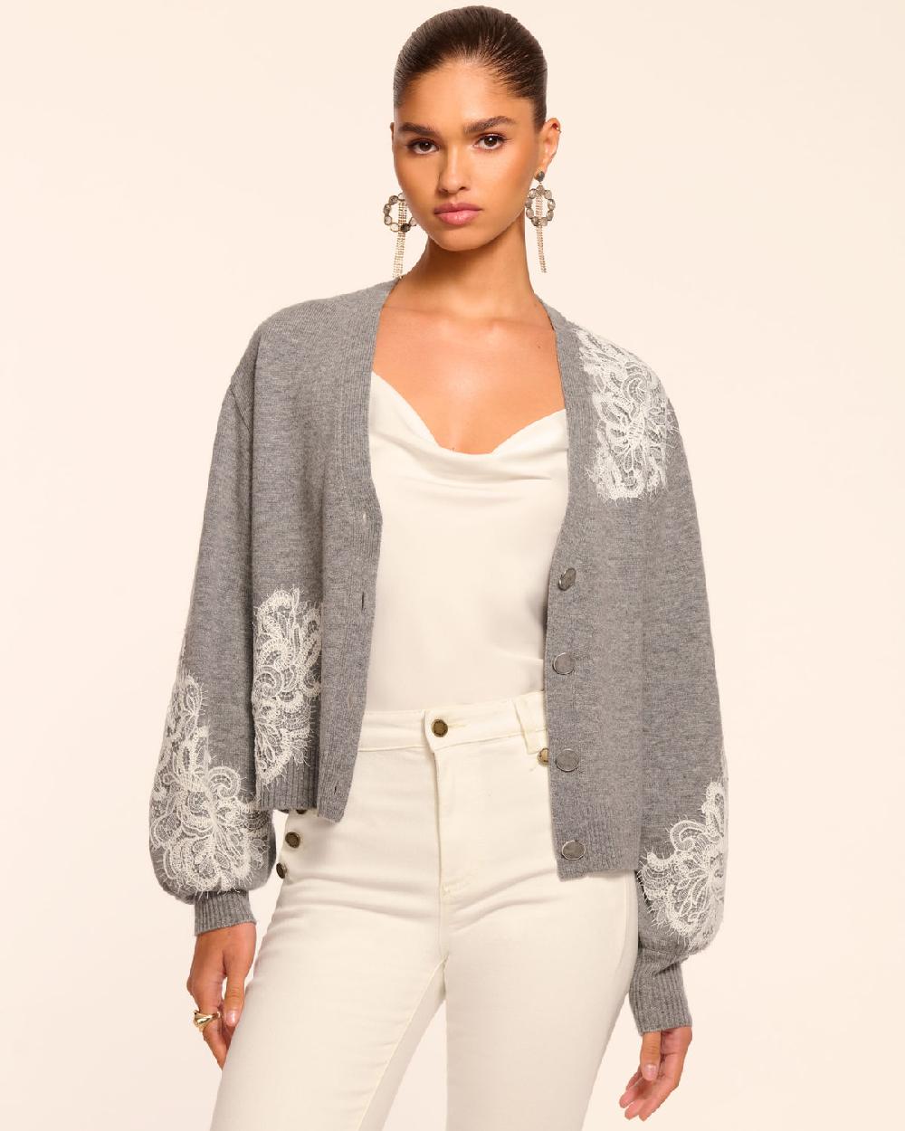 Ramy Brook Perry Wool Embellished Cardigan Sweater