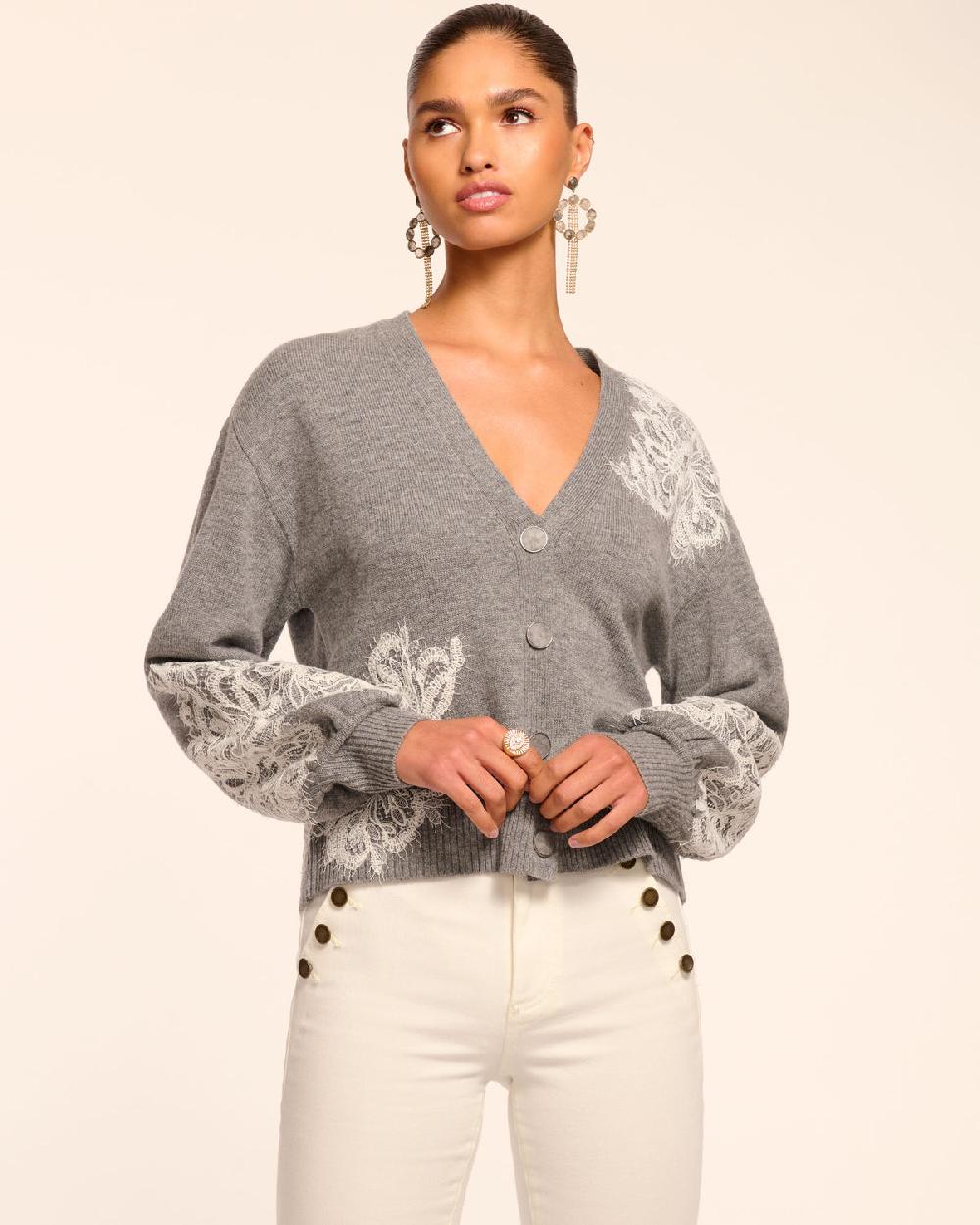 ramy brook Perry Wool Embellished Cardigan Sweater