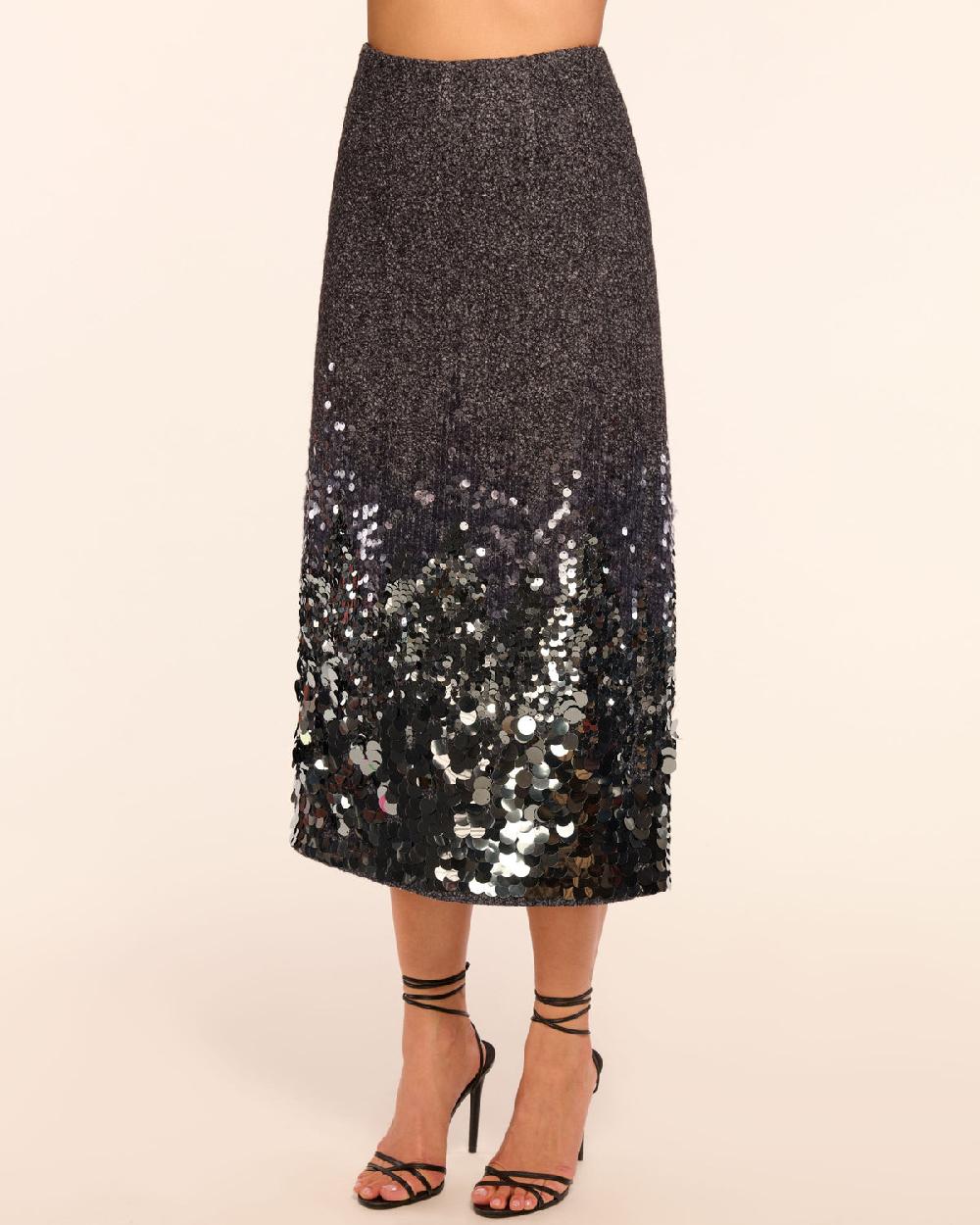 ramy brook Peter Wool Blend Embellished Midi Skirt