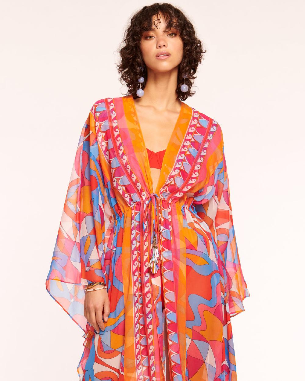 Ramy Brook Phebe Long Sleeve Coverup Maxi Dress