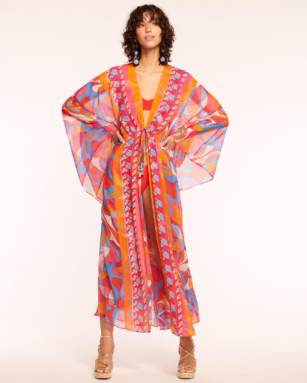 ramy brook Phebe Long Sleeve Coverup Maxi Dress