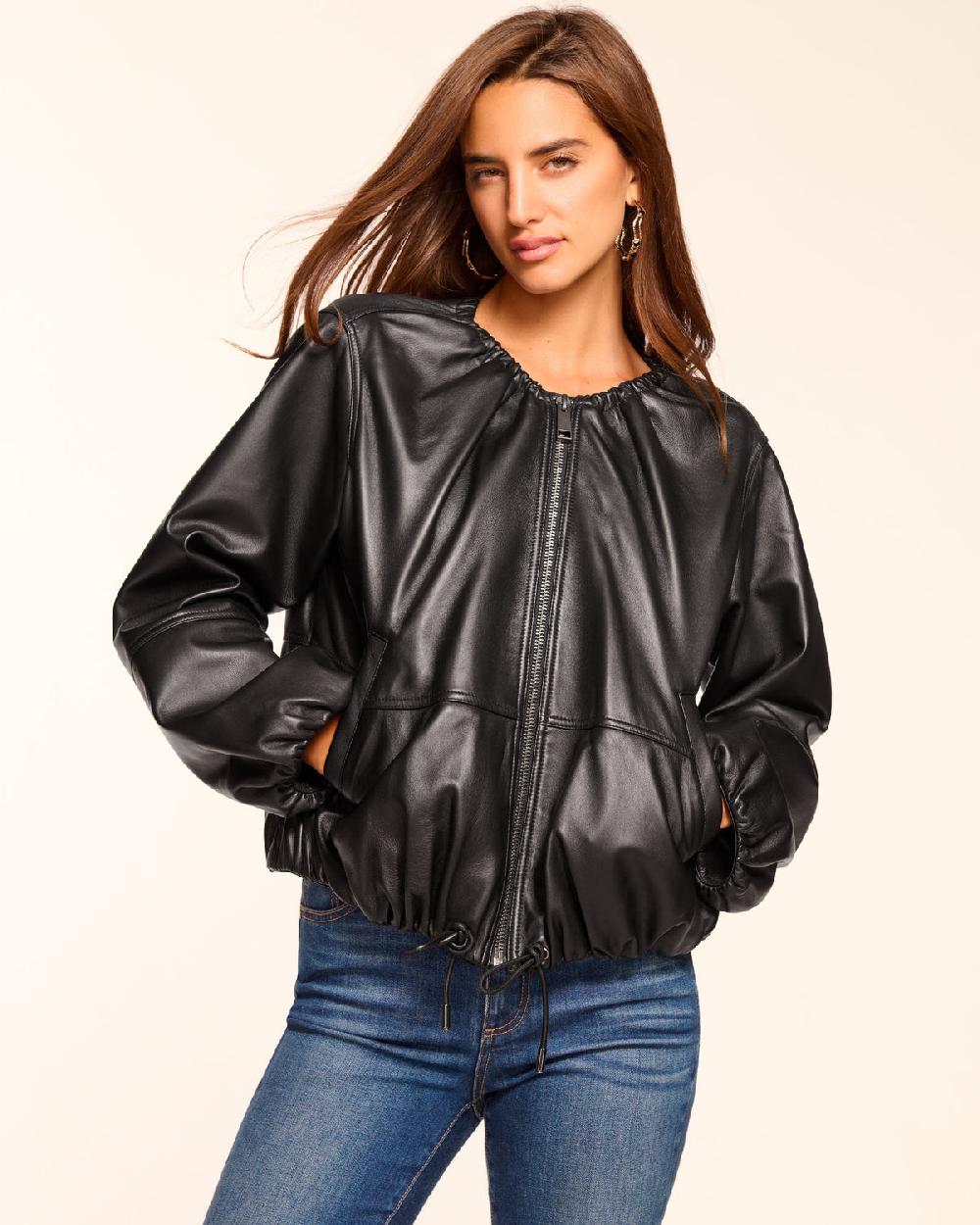 ramy brook Priscilla Leather Bomber Jacket