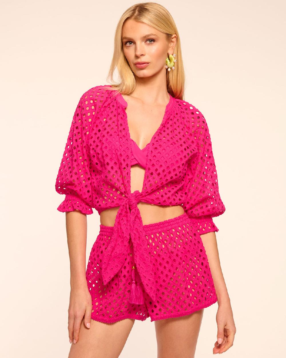 ramy brook Rashida Cutout Eyelet Coverup Top