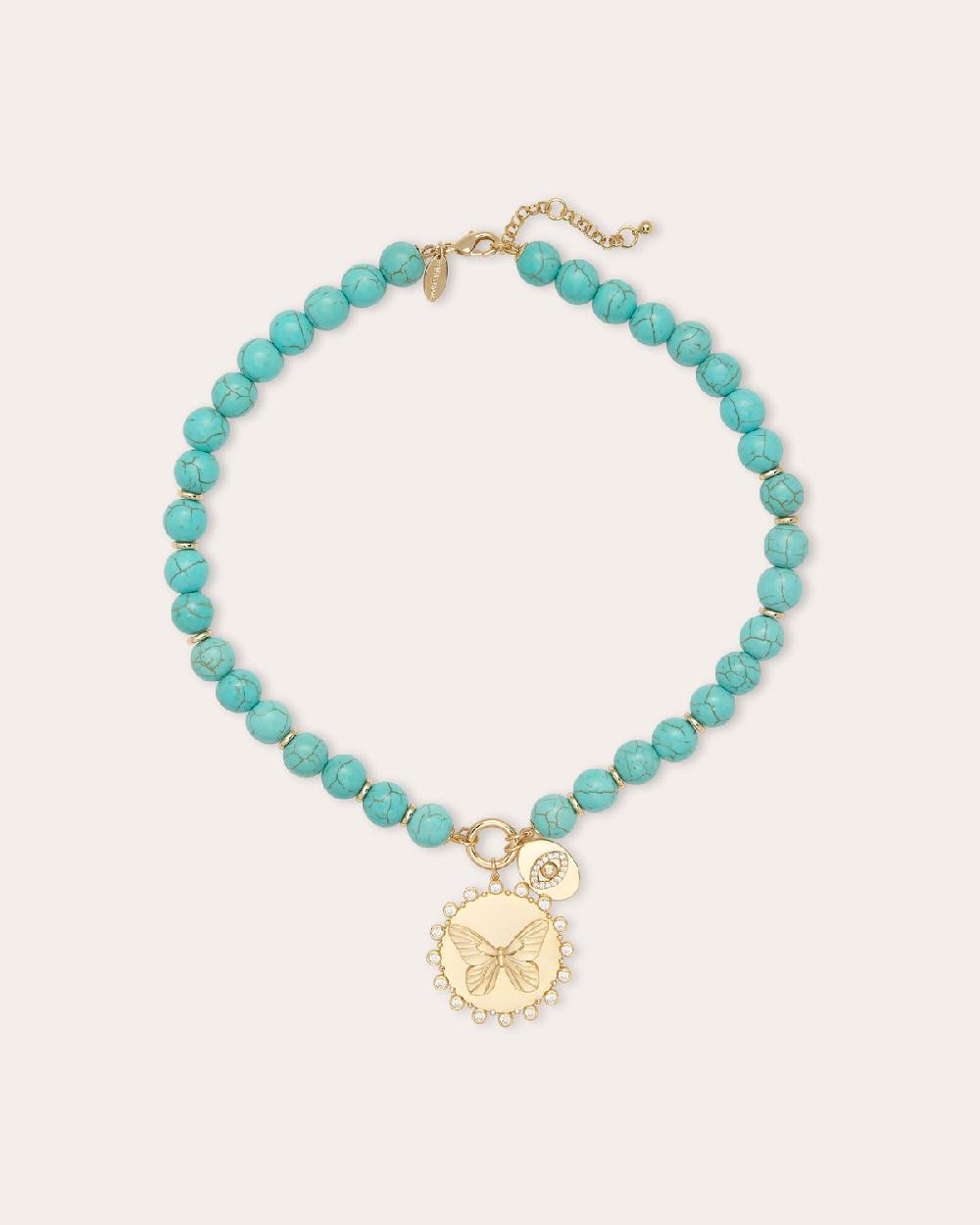 ramy brook Reva Butterfly Charm Beaded Necklace