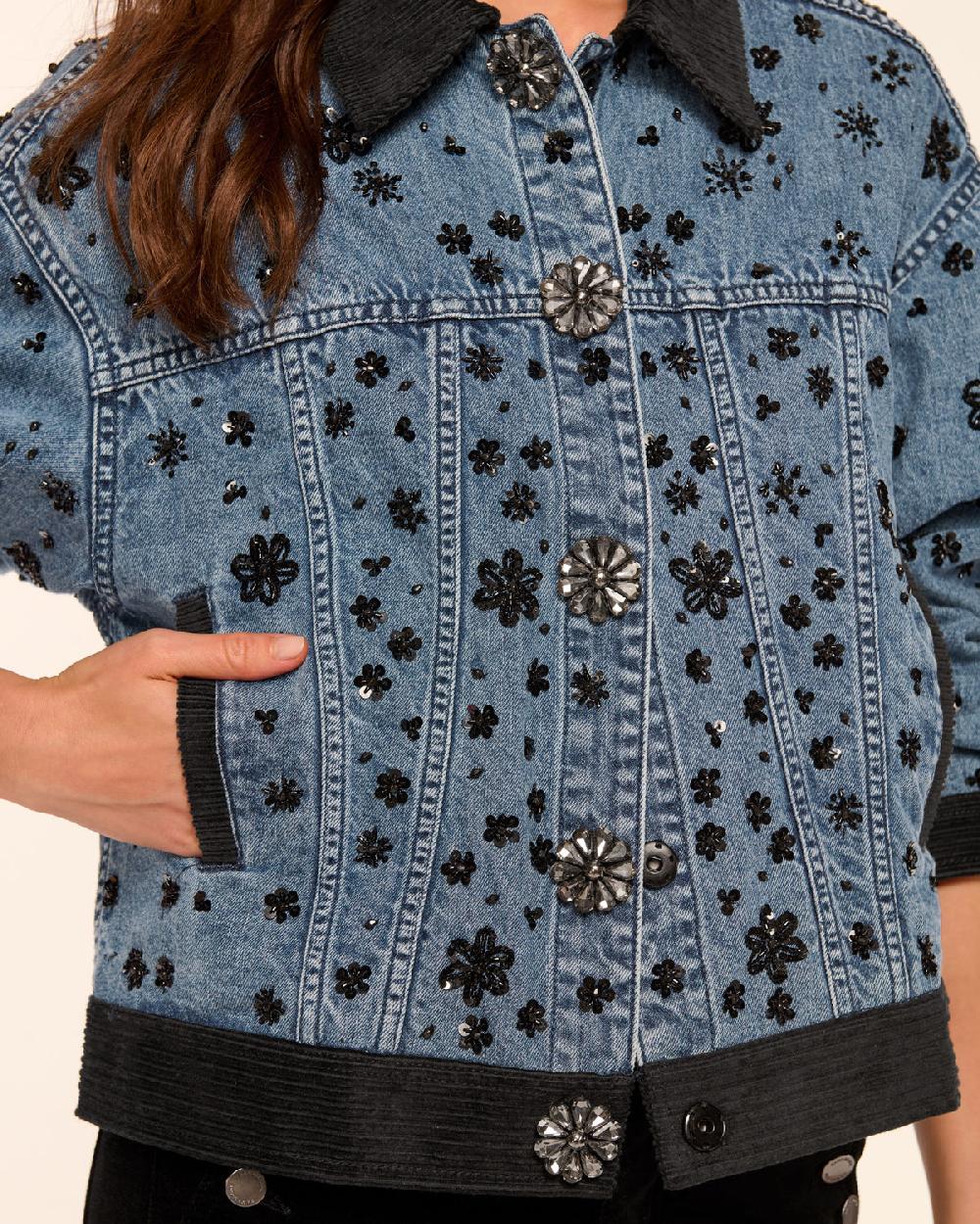 Ramy Brook Robin Embellished Jean Jacket