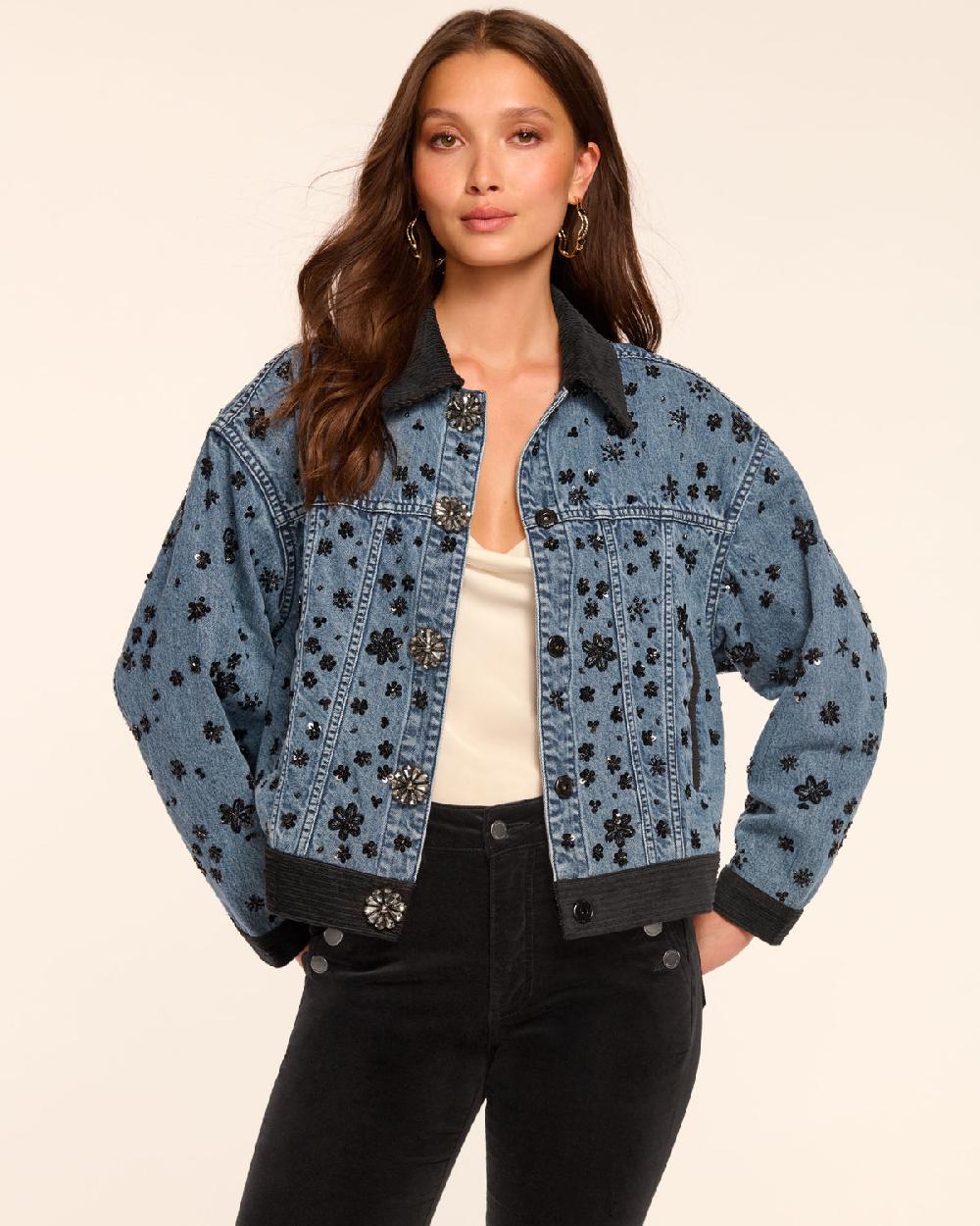 ramy brook Robin Embellished Jean Jacket