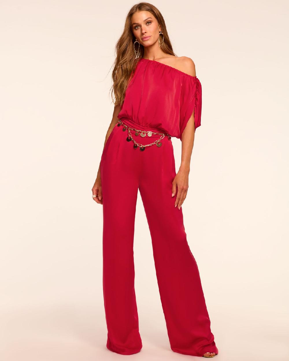 Ramy Brook Sabrina Ruched Wide Leg Jumpsuit
