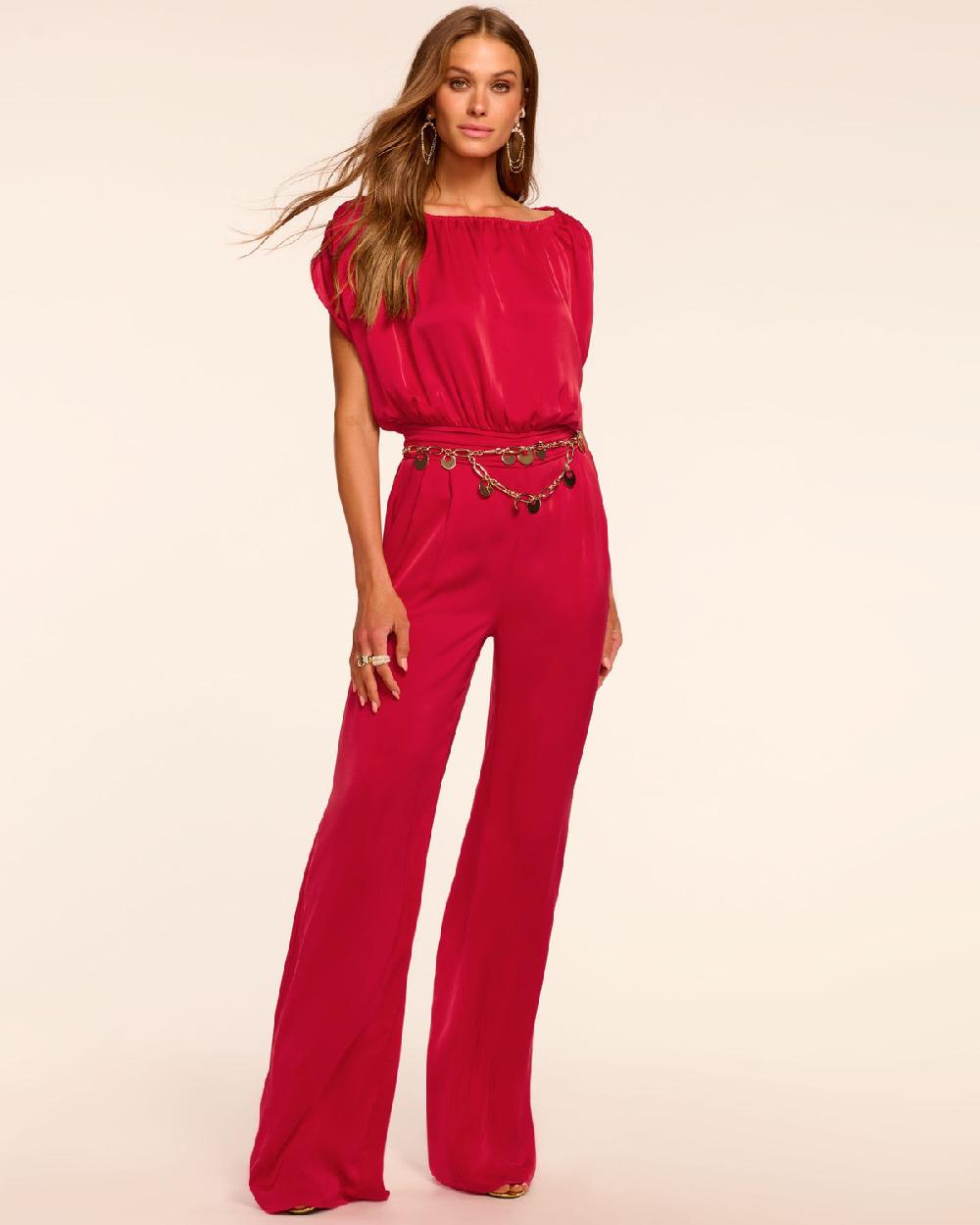 ramy brook Sabrina Ruched Wide Leg Jumpsuit
