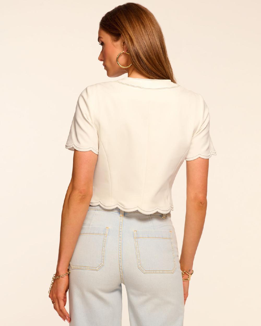 Ramy Brook Sandra Stretch Cotton Scalloped Jacket