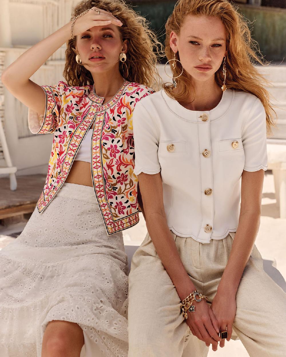 Ramy Brook Sandra Stretch Cotton Scalloped Jacket