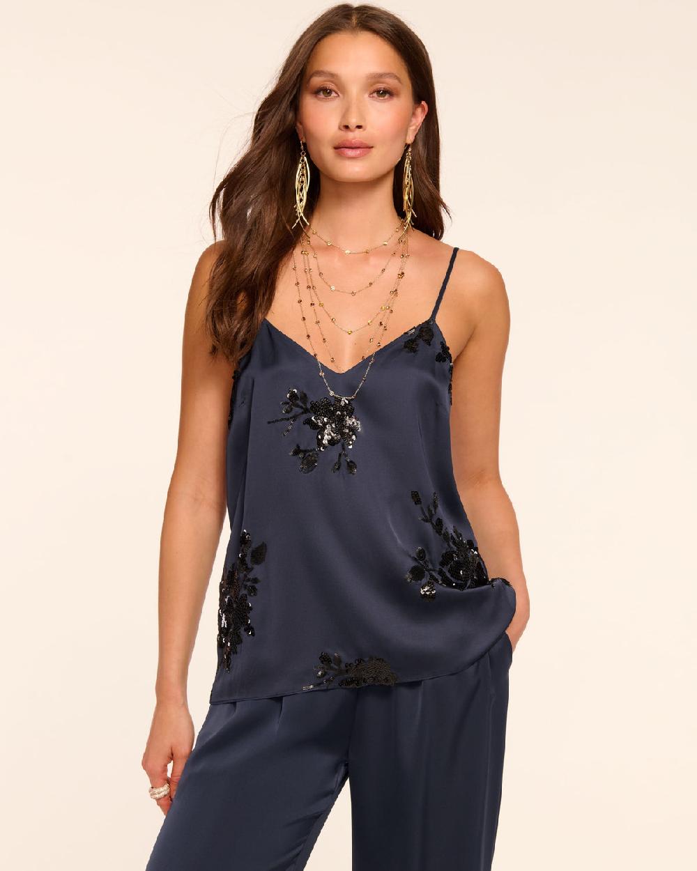 ramy brook Sandra V-Neck Embellished Tank Top