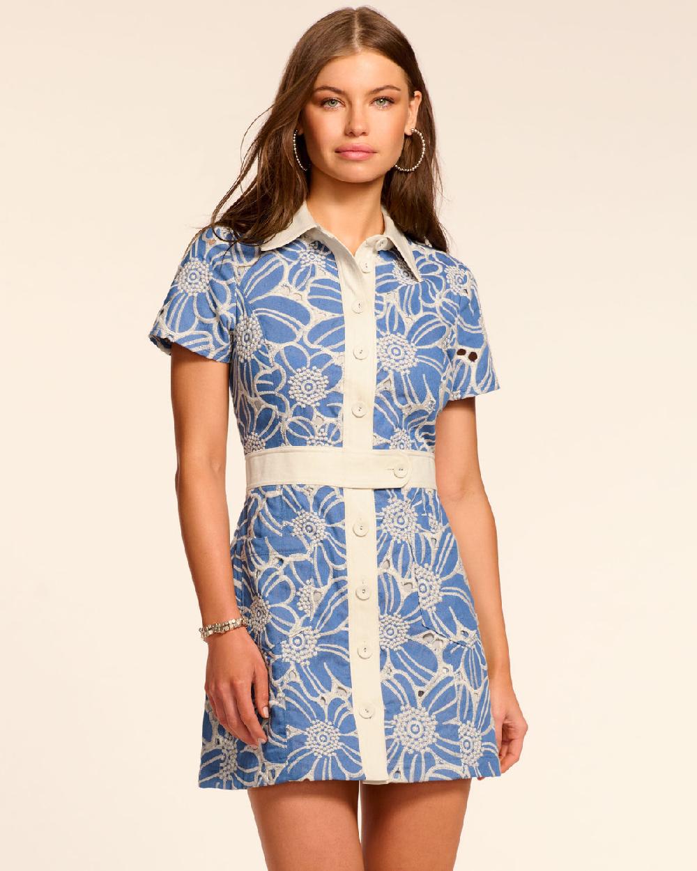 ramy brook Shannon Chambray Button Down Mini Dress