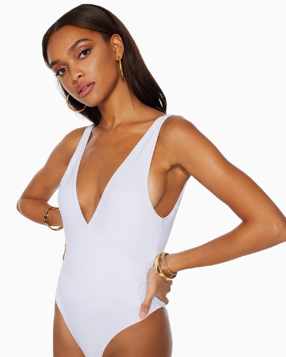 ramy brook Soren V-Neck One Piece Swimsuit