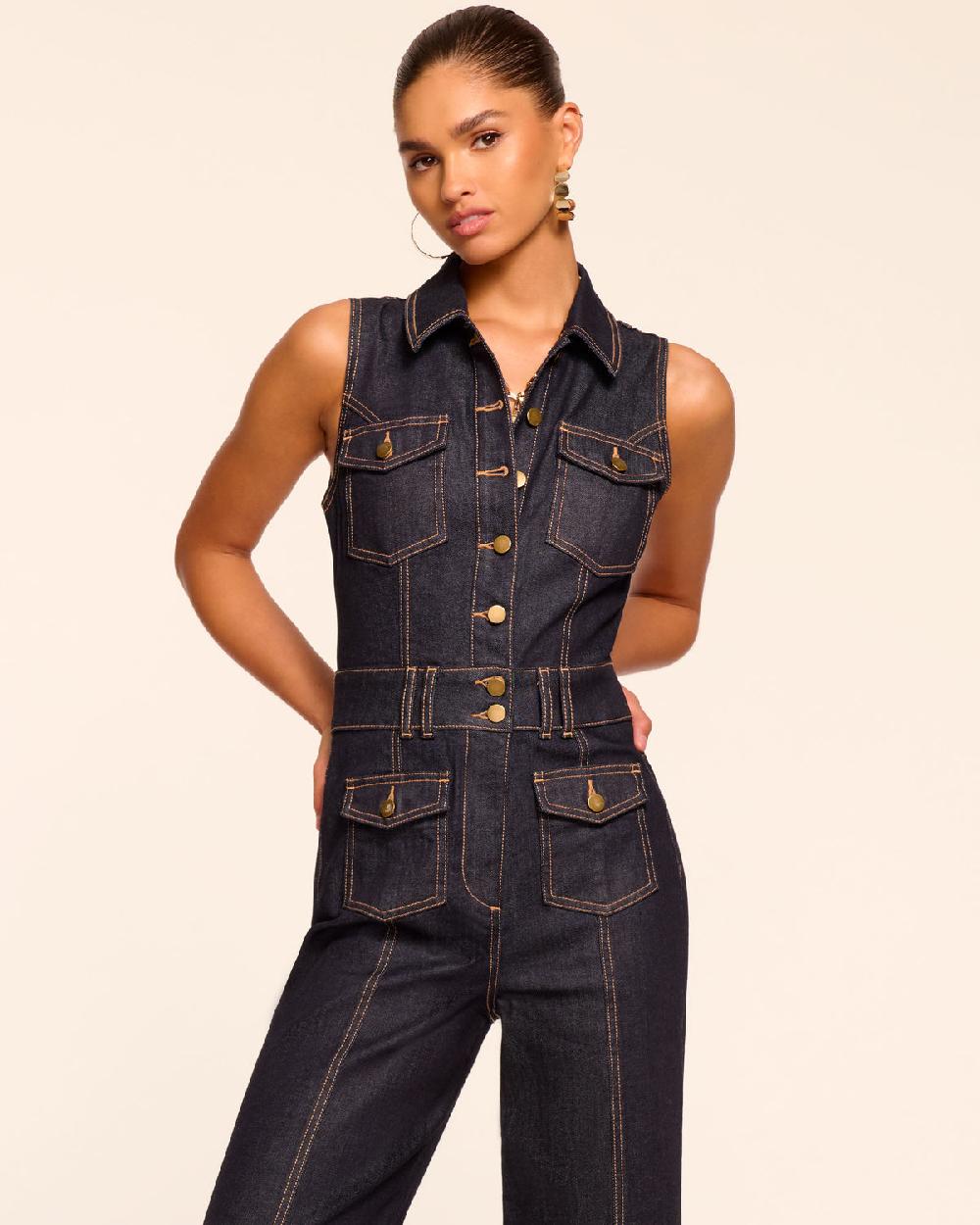 Ramy Brook Stephania Sleeveless Denim Jumpsuit