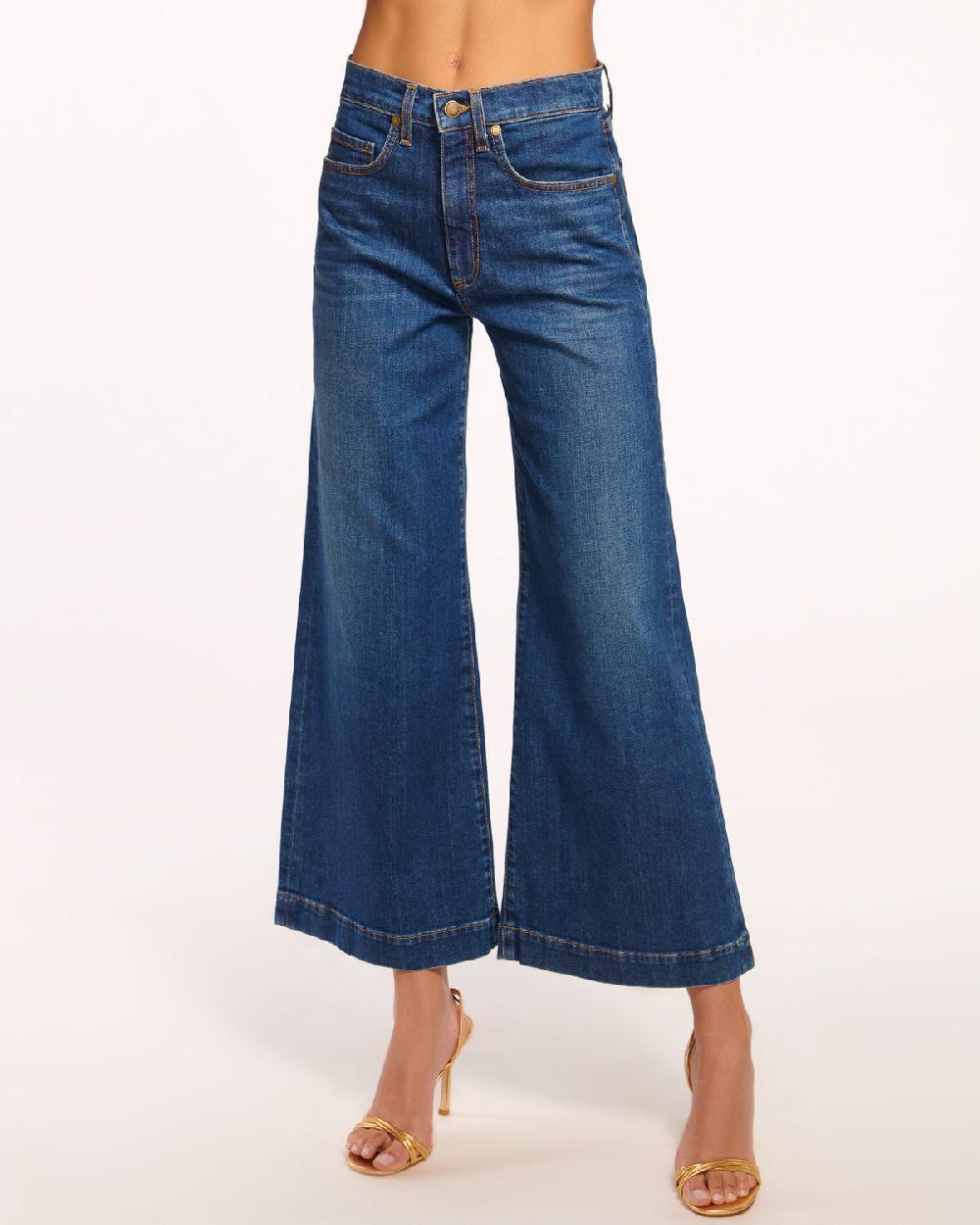 ramy brook Tyra 5-Pocket Cropped Wide Leg Jean