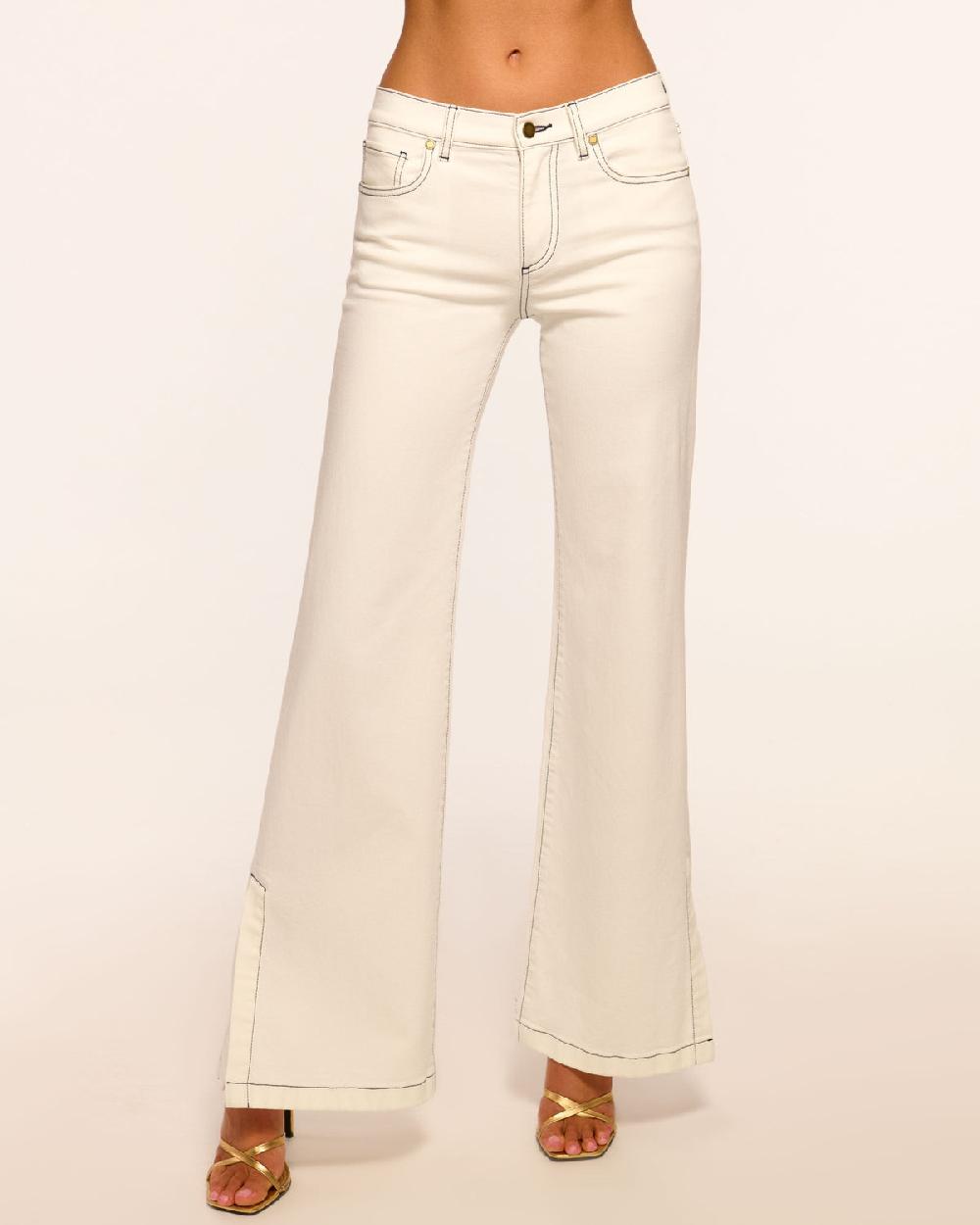 ramy brook Tyra Contrast Mid-Rise Flare Jean