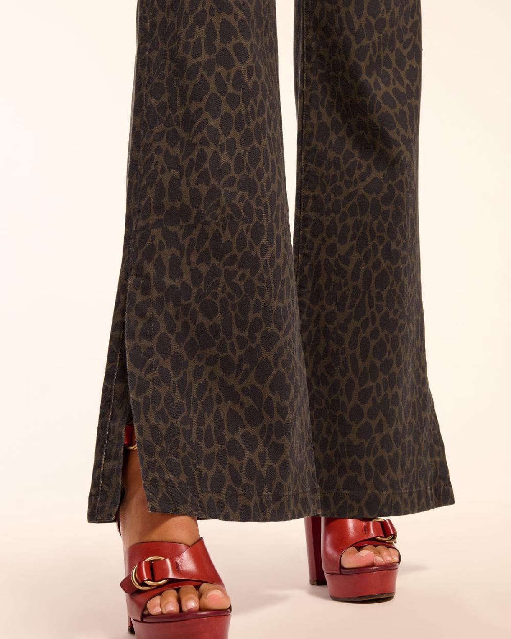 Ramy Brook Tyra Printed High-Rise Flare Jean