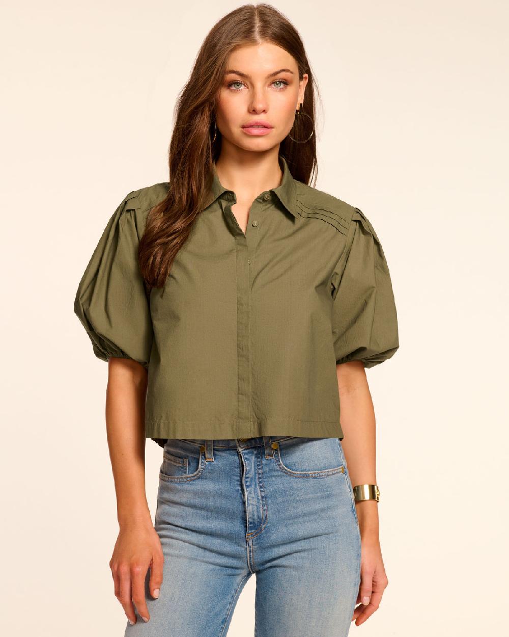ramy brook Valeria Cotton Poplin Button Down Top