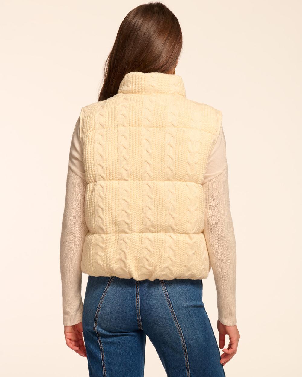 Ramy Brook Vera Cable Knit Puffer Vest
