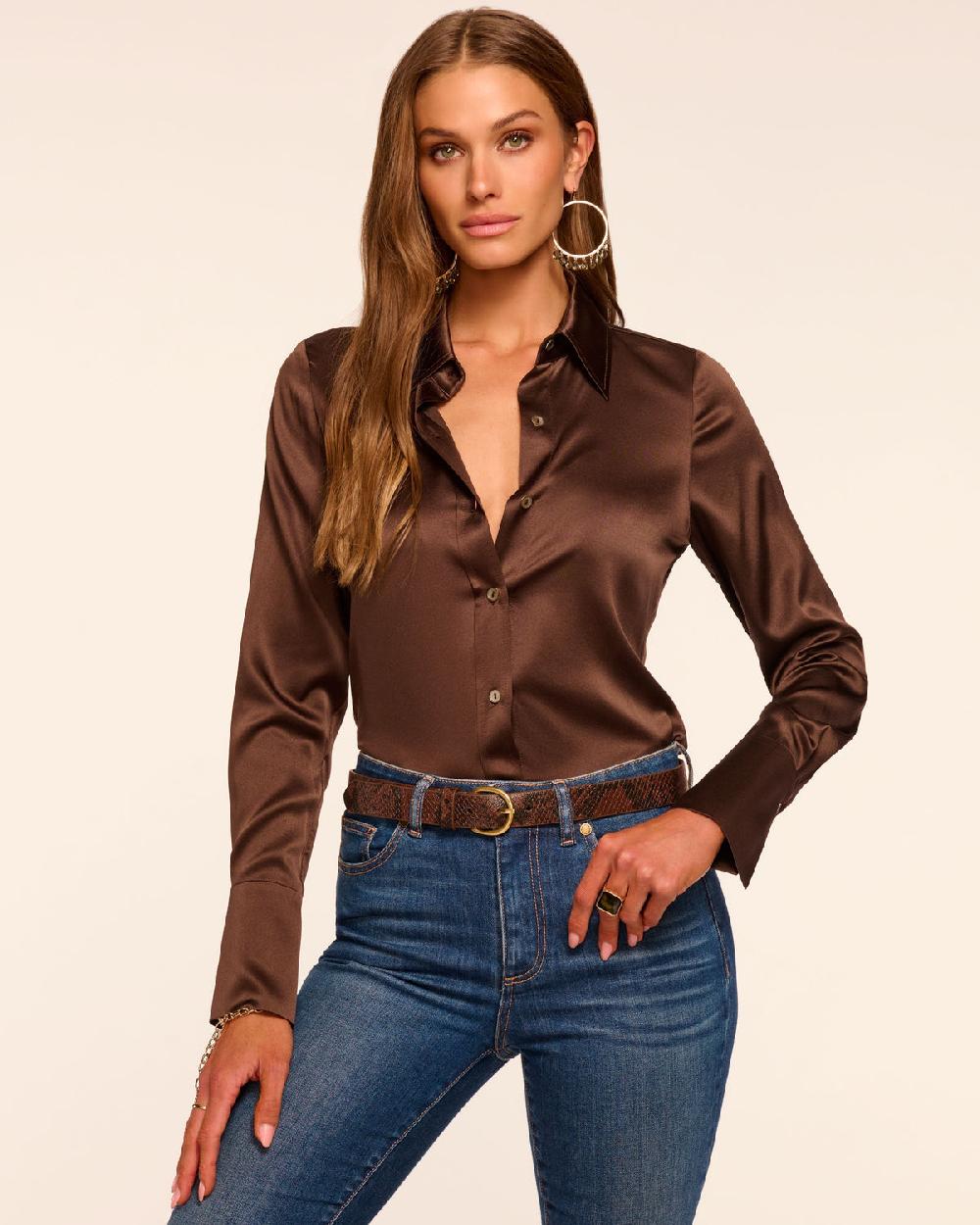 ramy brook Victoria Silk Button Down Blouse