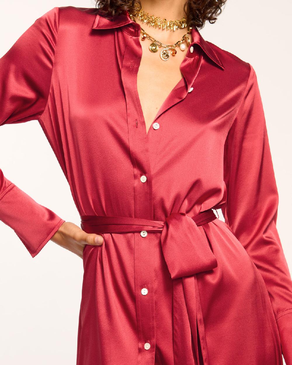 Ramy Brook Victoria Silk Button Down Midi Dress