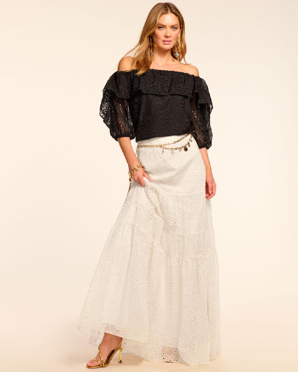 Ramy Brook Salma Eyelet Ruffle Off-The-Shoulder Blouse