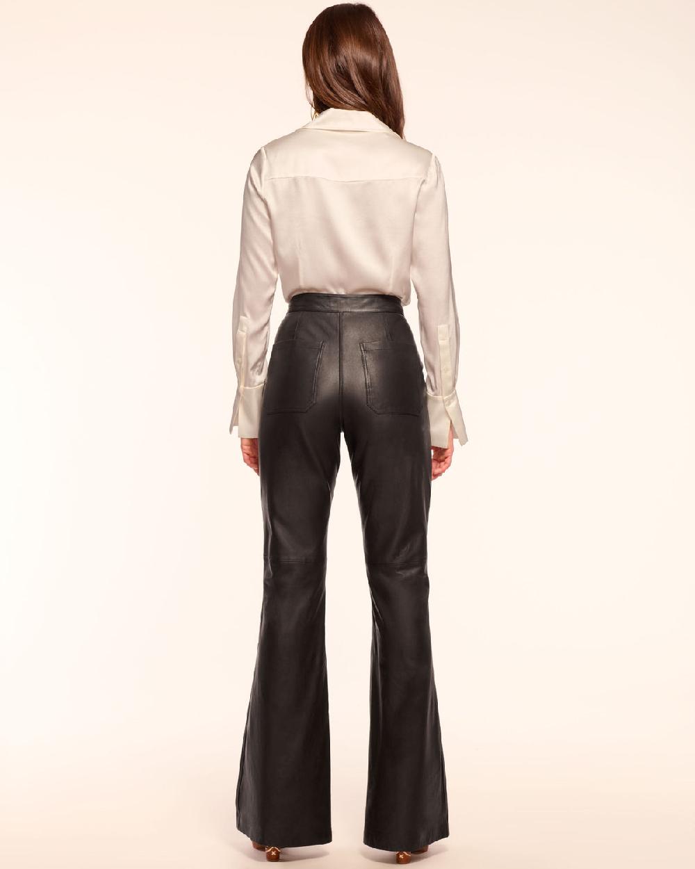 Ramy Brook Theodora Leather High-Rise Wide Leg Pant
