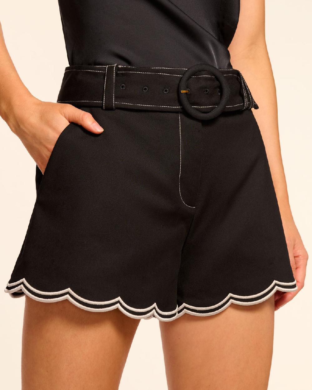 Ramy Brook Violeta Stretch Cotton Scalloped Mini Short