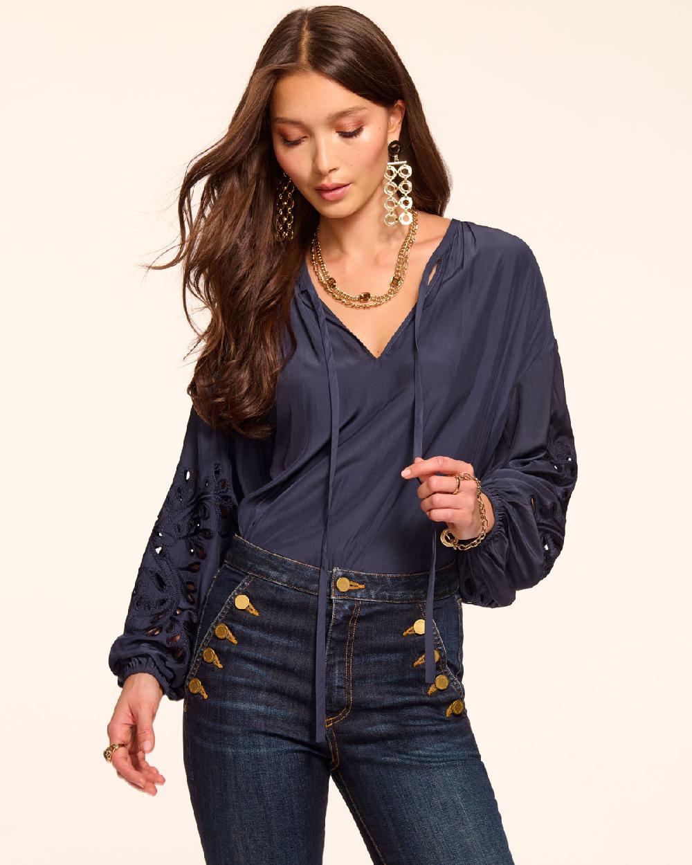 ramy brook Zenaida Embellished Off-The-Shoulder Blouse