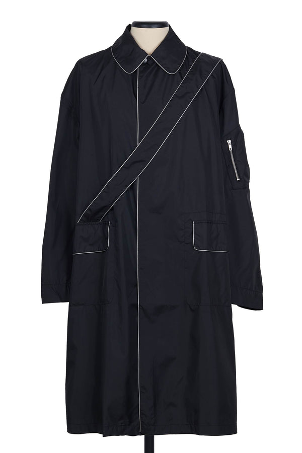 random identities Raincoat With Strap And Piping - Black