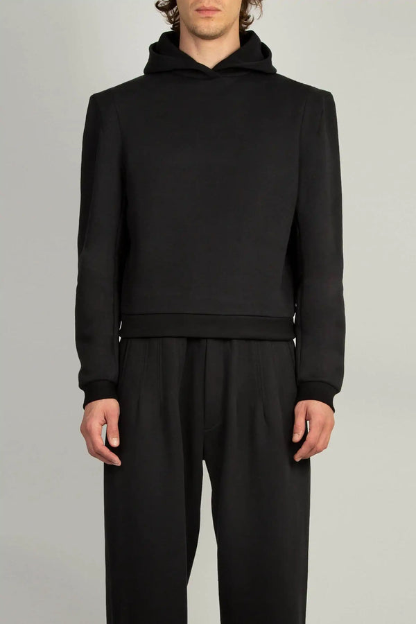 random identities Constructed Shoulder Hoody - Black