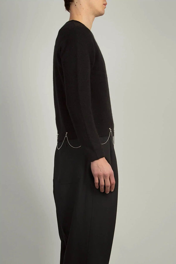 Random Identities Crew Neck With Chain - Black