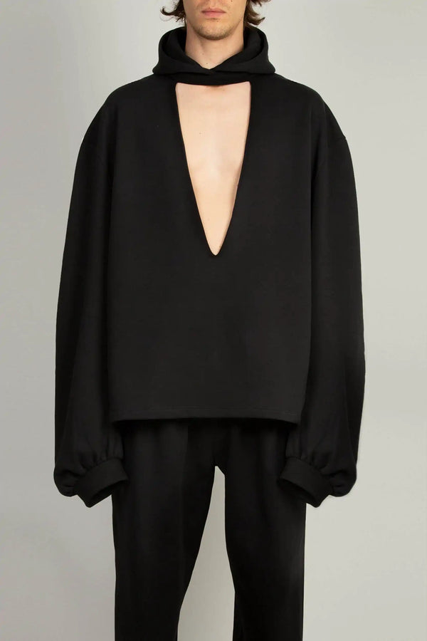 random identities Cutout Hoody - Black