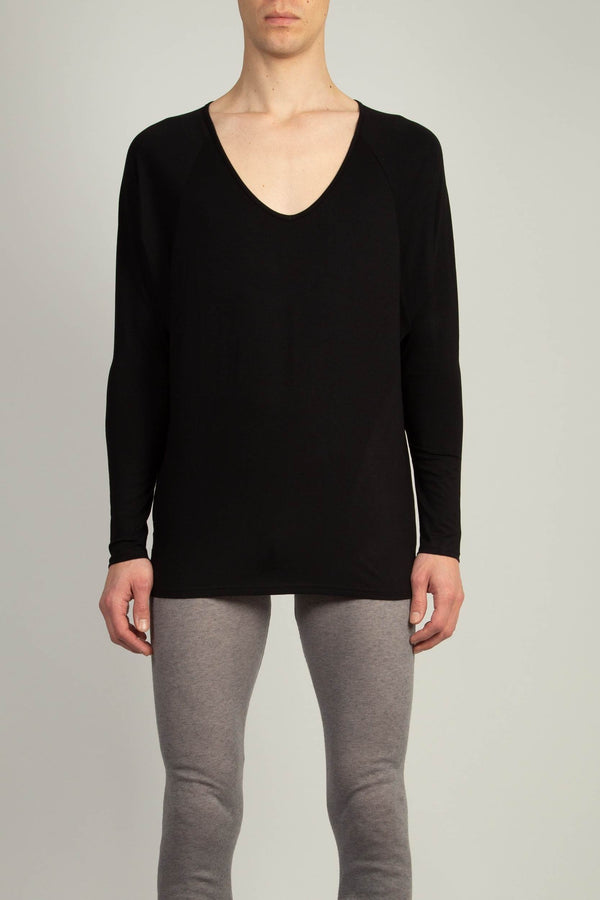 random identities Drapey V-Neck - Black