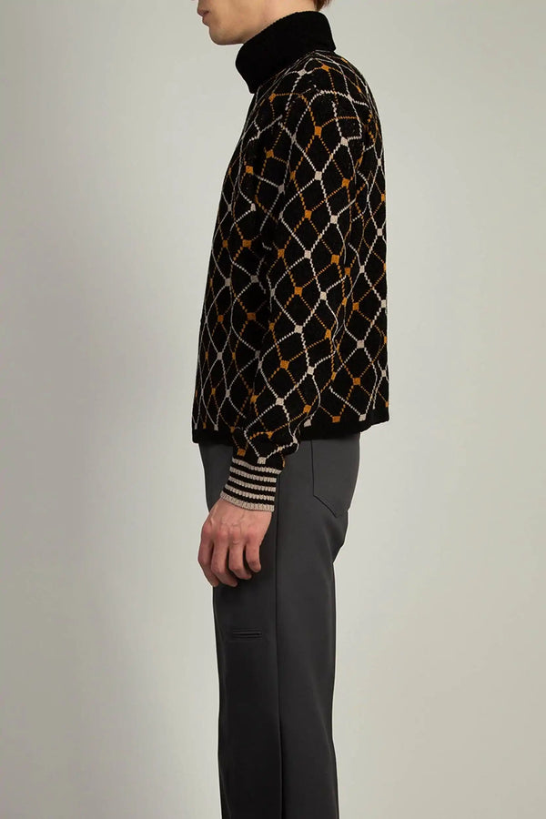 Random Identities Jaquard Roll Neck - Black