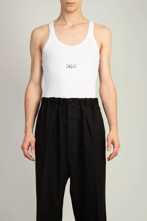 random identities Logo Rib Tank top - White