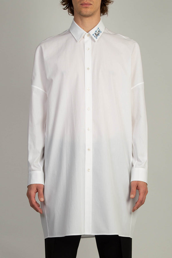 random identities Long Sleeve Shirt/Dress - White