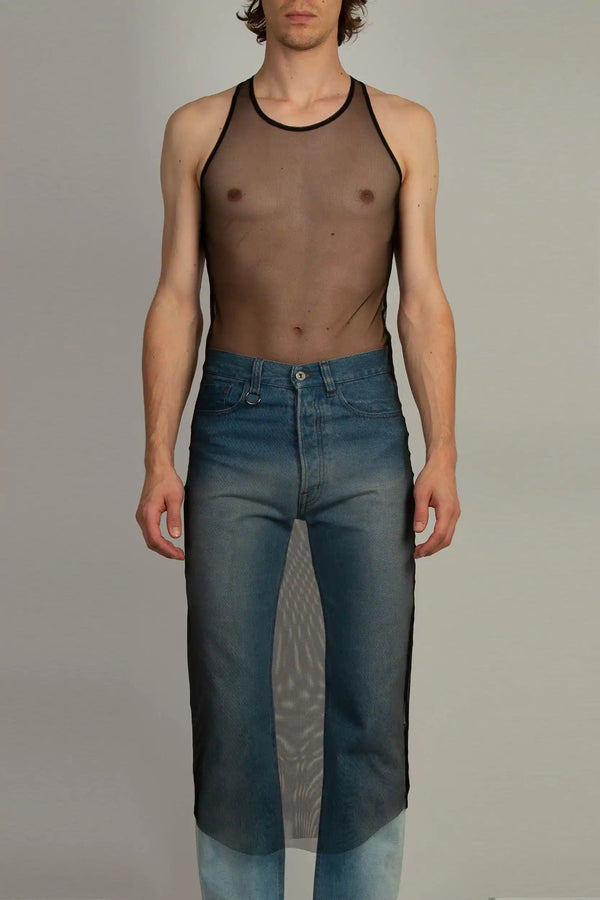 random identities Long Tank Top - Black