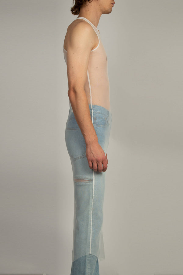 Random Identities Long Tank Top - White