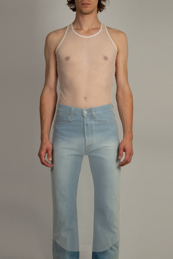 random identities Long Tank Top - White