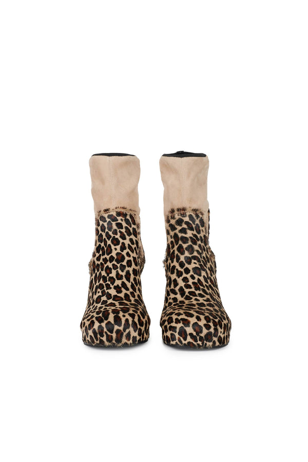 Random Identities Platform Boots - Beige Leopard