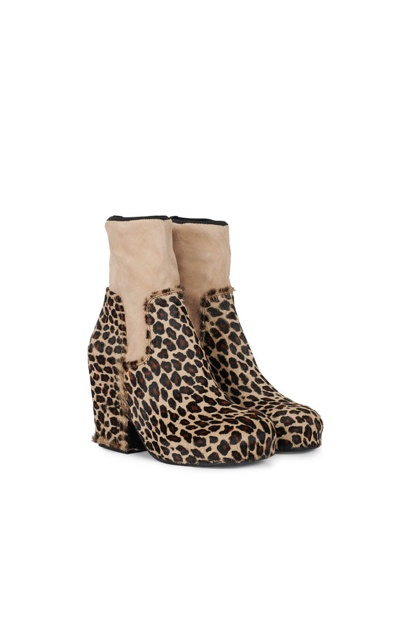 Random Identities Platform Boots - Beige Leopard