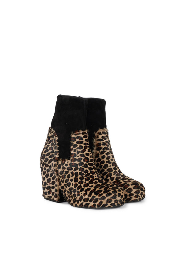Random Identities Platform Boots - Black Leopard