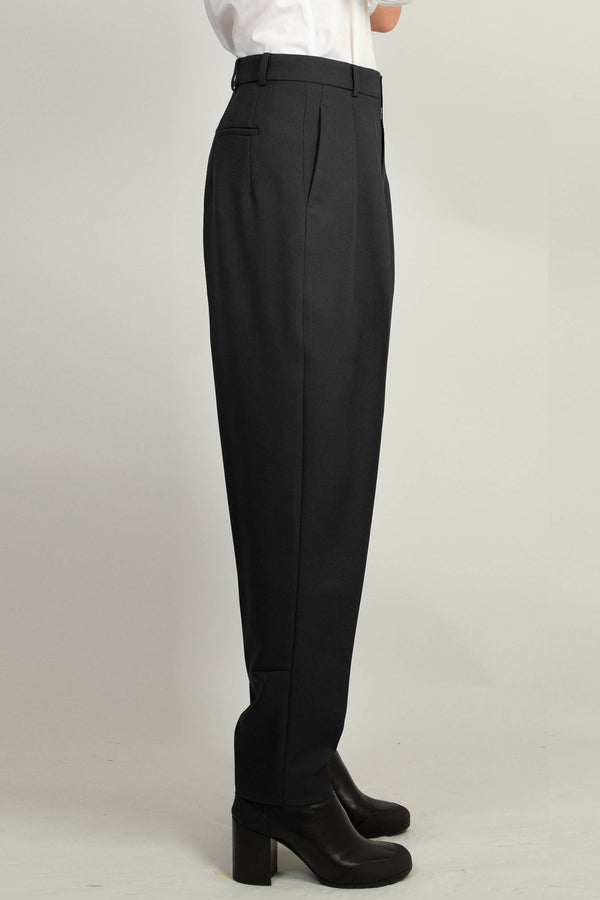 Random Identities Pleated Tapered Trouser - Black
