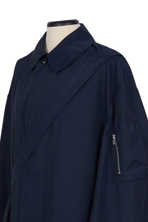 Random Identities Raincoat With Strap - Navy