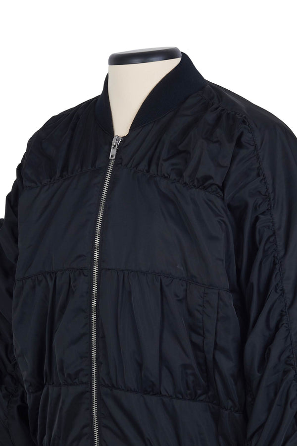 Random Identities Ruched Bomber Jacket - Black
