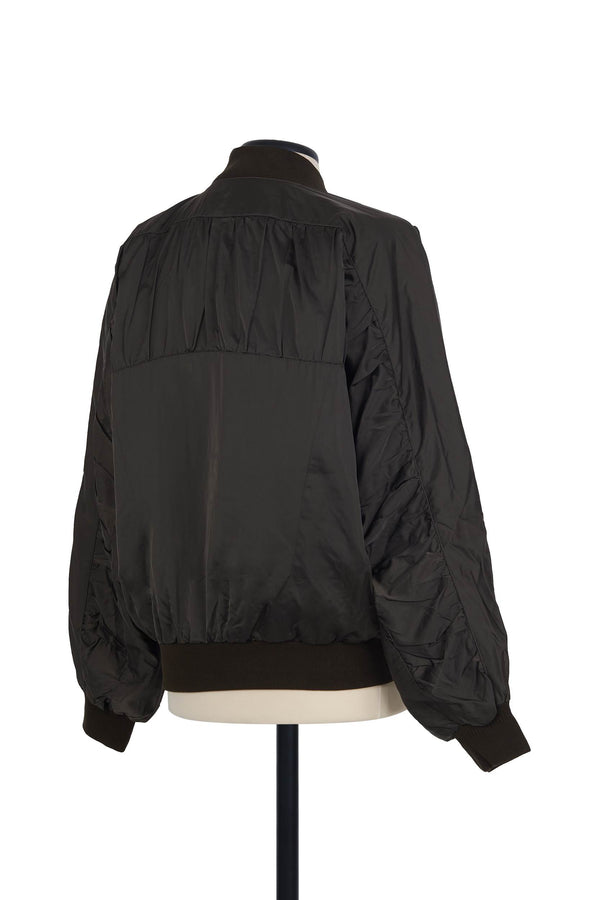 Random Identities Ruched Bomber Jacket - Bronze