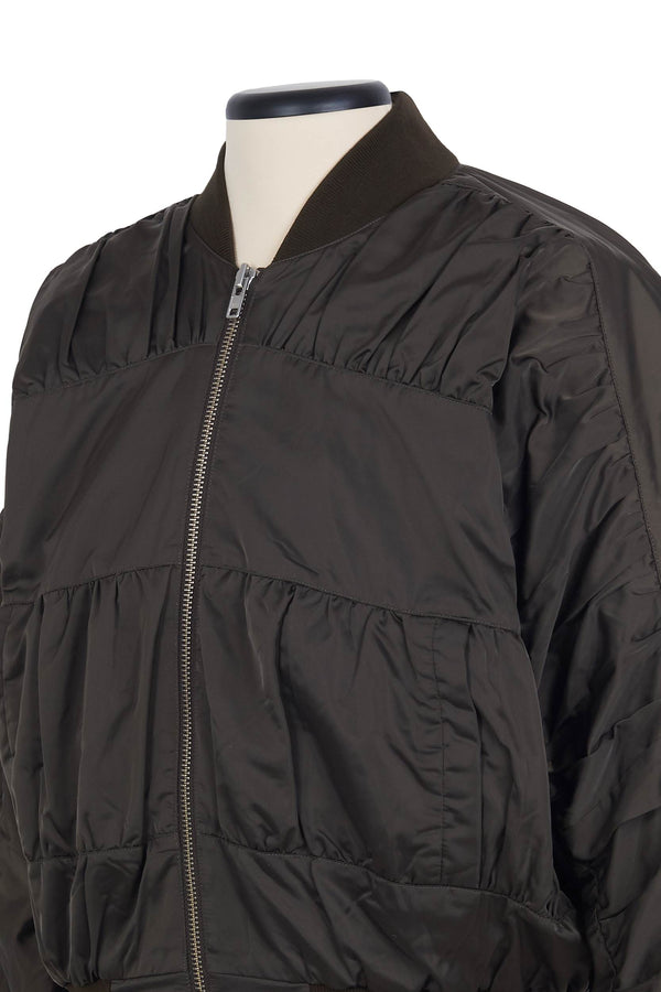 Random Identities Ruched Bomber Jacket - Bronze