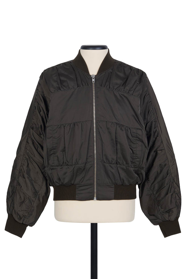 random identities Ruched Bomber Jacket - Bronze